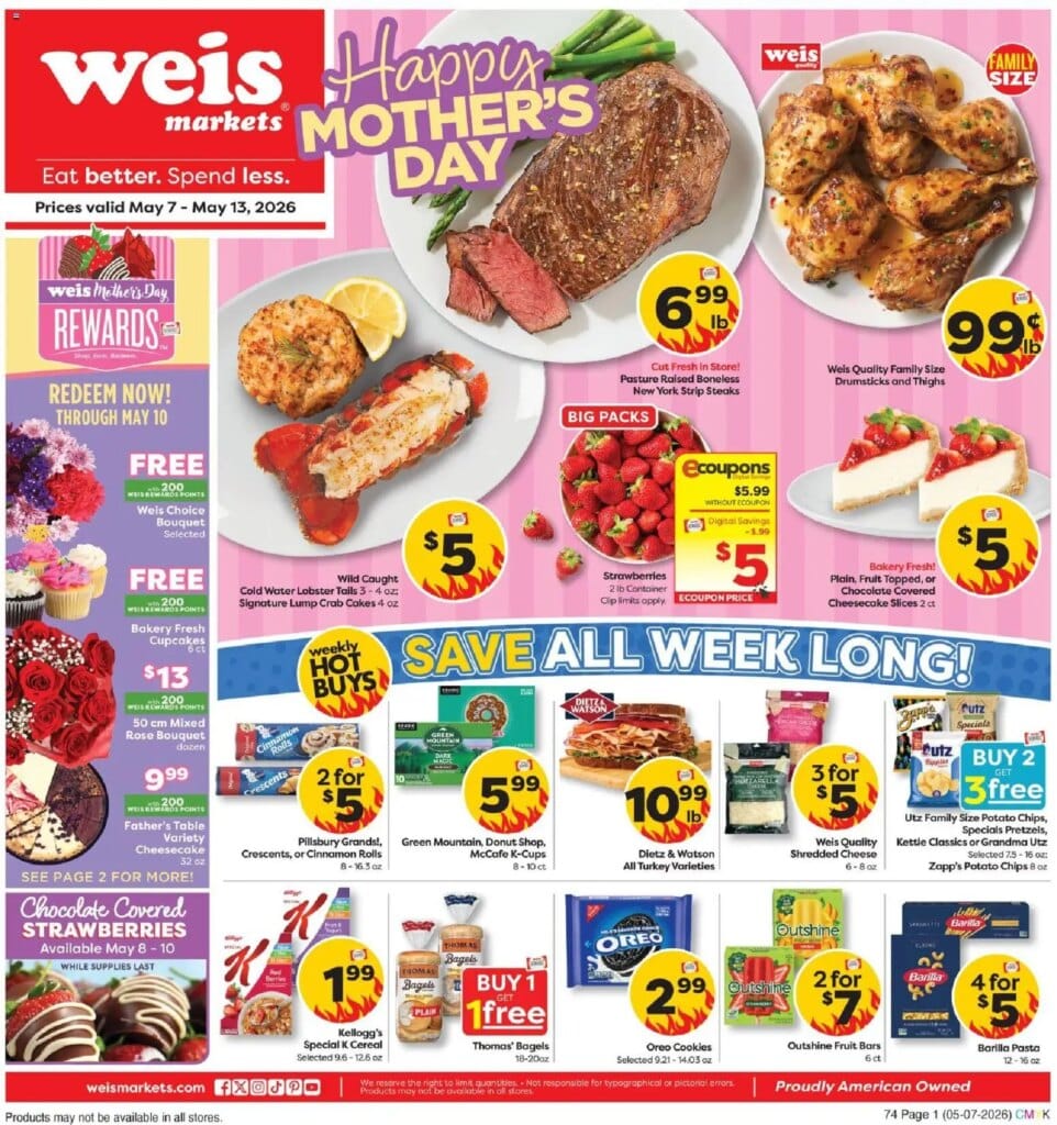 Weis Weekly Circular – DE Deals May 7 to May 13 2026 This Week!