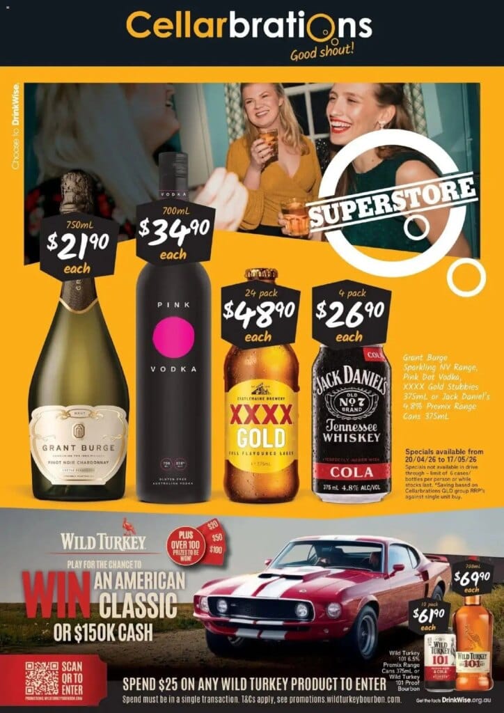 Cellarbrations – Good Shout! QLD SS April 20 2026 Specials You Can’t Miss!