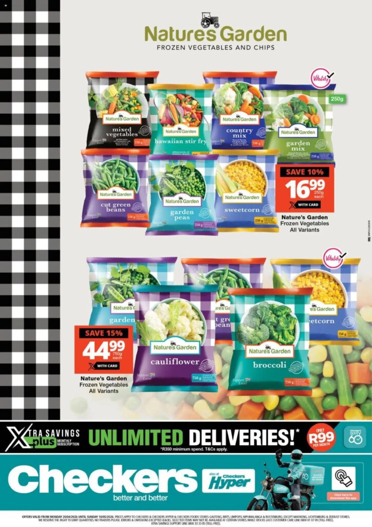 Checkers – Gauteng Nature’s Garden Promotion Special This Week: 20 April 2026