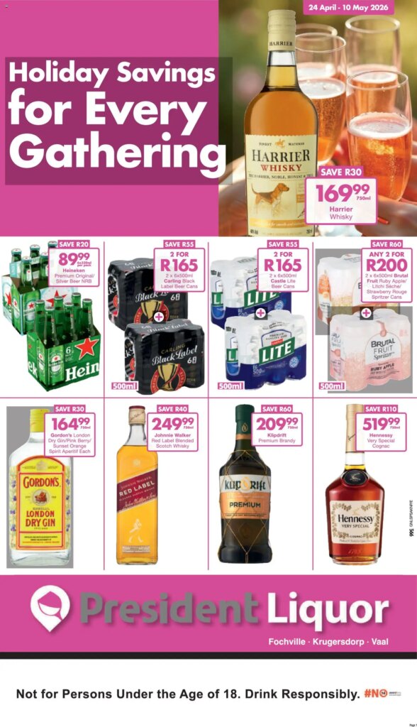 Massive Savings at President Hyper Liquor Sale – 24 April 2026 Special This Week!