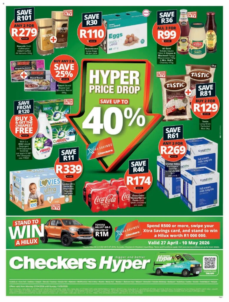 Checkers – Gauteng Price Drop Promotion: Amazing Specials This Week 27 April 2026