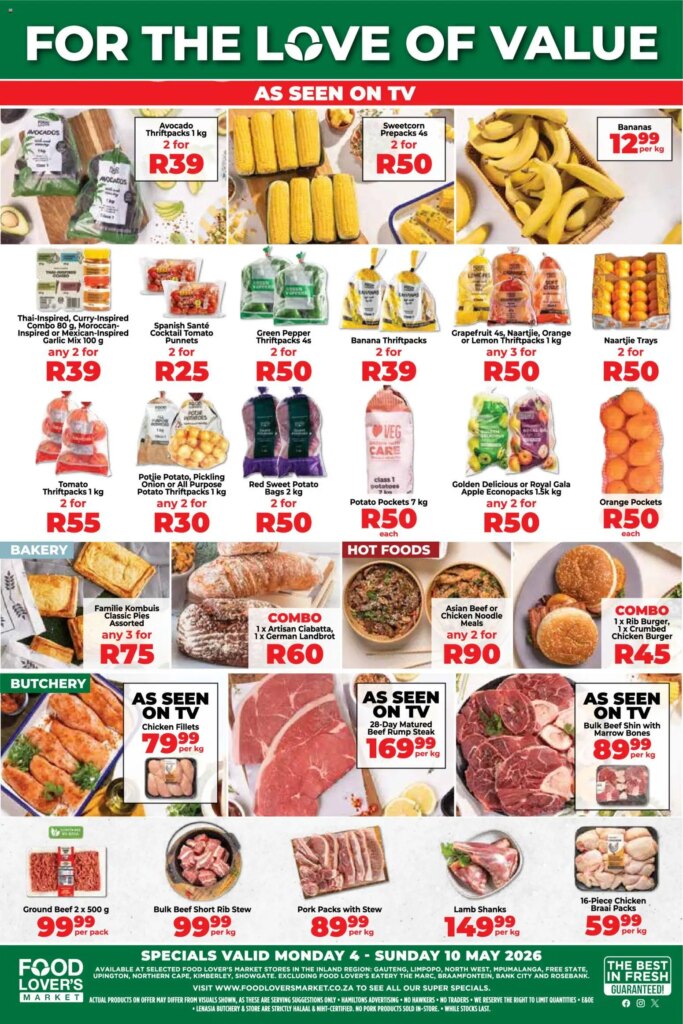Weekly Specials at Food Lover’s Market Inland Provinces from 04 May 2026!
