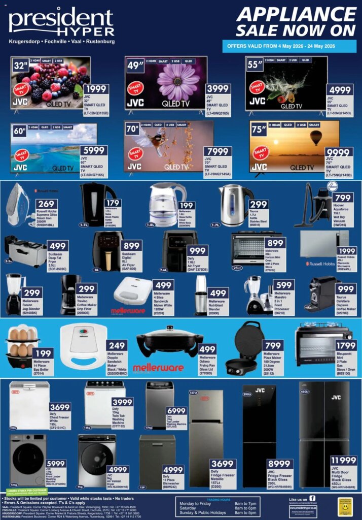 Massive Deals on Appliances at President Hyper – Appliances Sale 04 May 2026!
