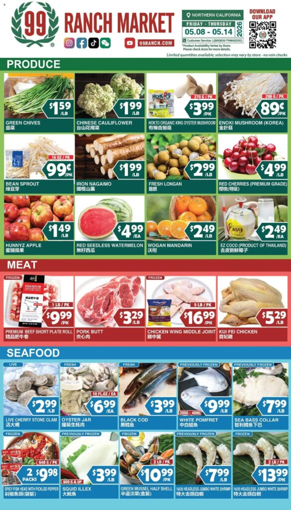 Savvy Savings on Perishables at 99 Ranch Market May 8 to May 14 2026 This Week