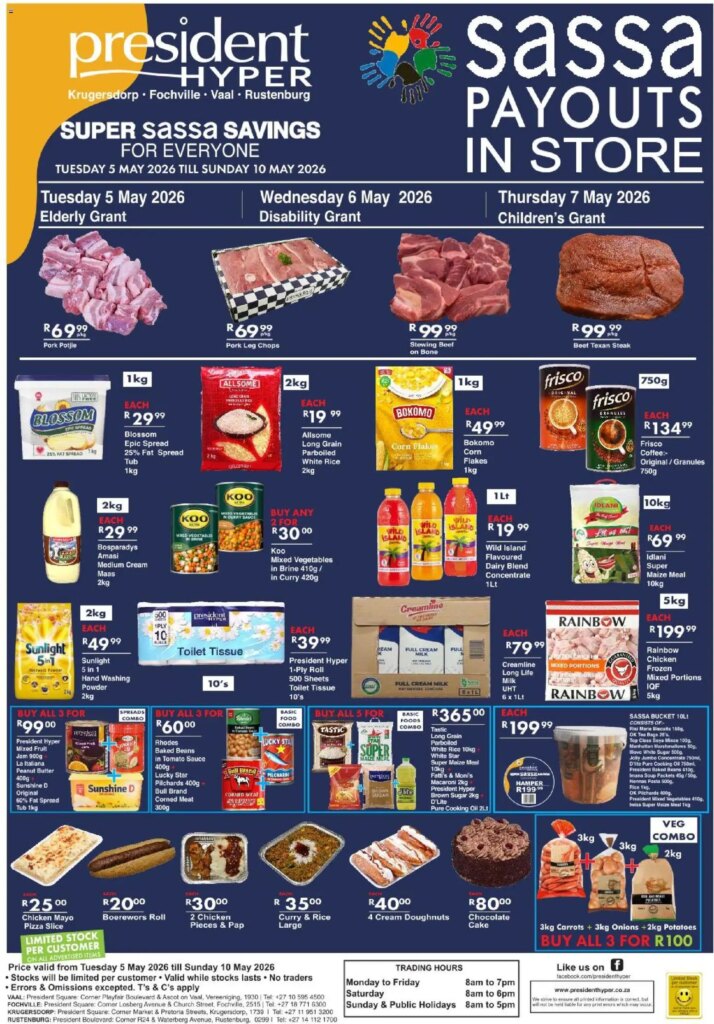 Super Sassa Savings at President Hyper: Specials This Week, 5 May 2026