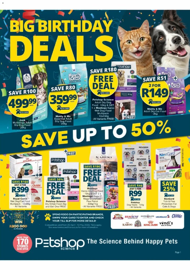 Checkers – Petshop Science Birthday Deals: Specials This Week, 20 April 2026!
