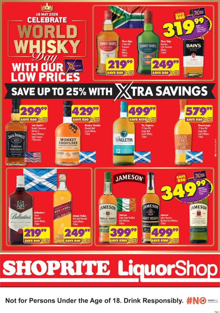 Shoprite World Whisky Day Specials This Week: 8 May 2026 Online Catalogue!