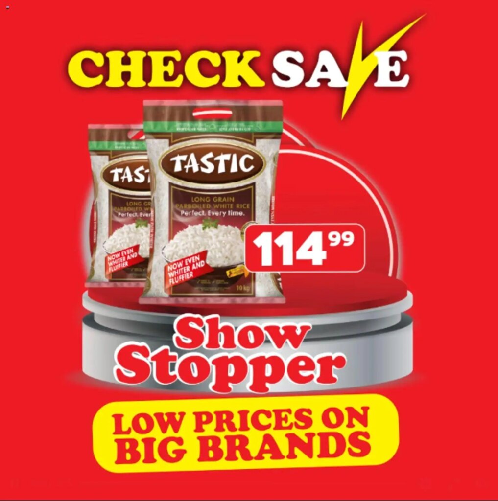 <p><strong>Massive Savings at Check Save Showstopper – Special This Week, 28 April 2026!</strong></p> 8 <p><strong>Massive Savings at Check Save Showstopper – Special This Week, 28 April 2026!</strong></p>
