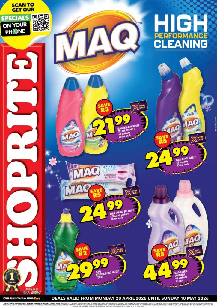 Shoprite – Gauteng – Maq Household Essentials Specials This Week 20 April 2026