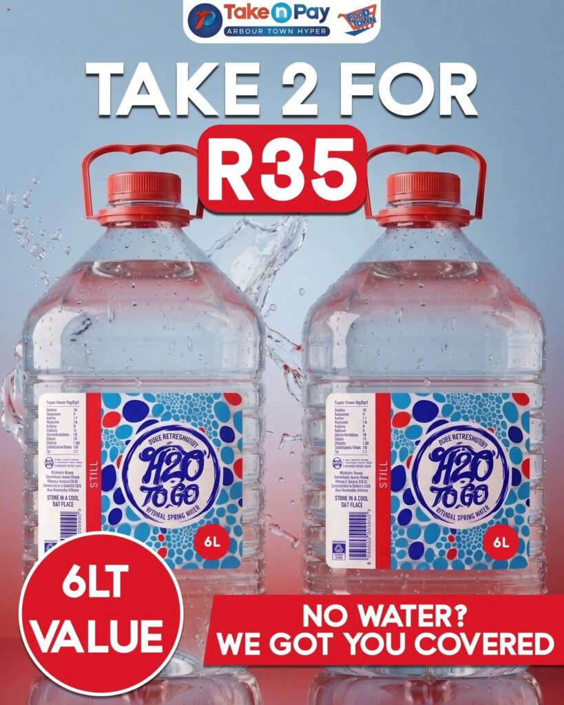 Take n Pay Natural Spring Water Specials This Week – 08 May 2026