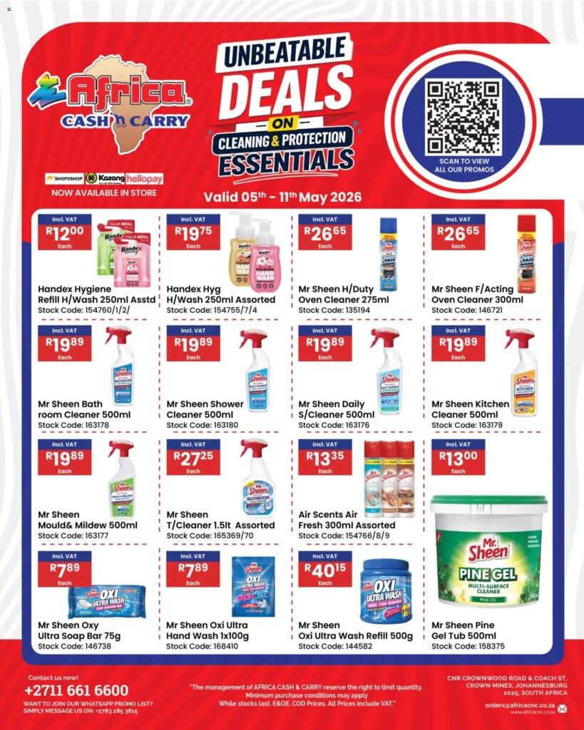 Africa Cash & Carry Cleaning & Protection Essentials Tuesday Promo: Special This Week! 05 May 2026