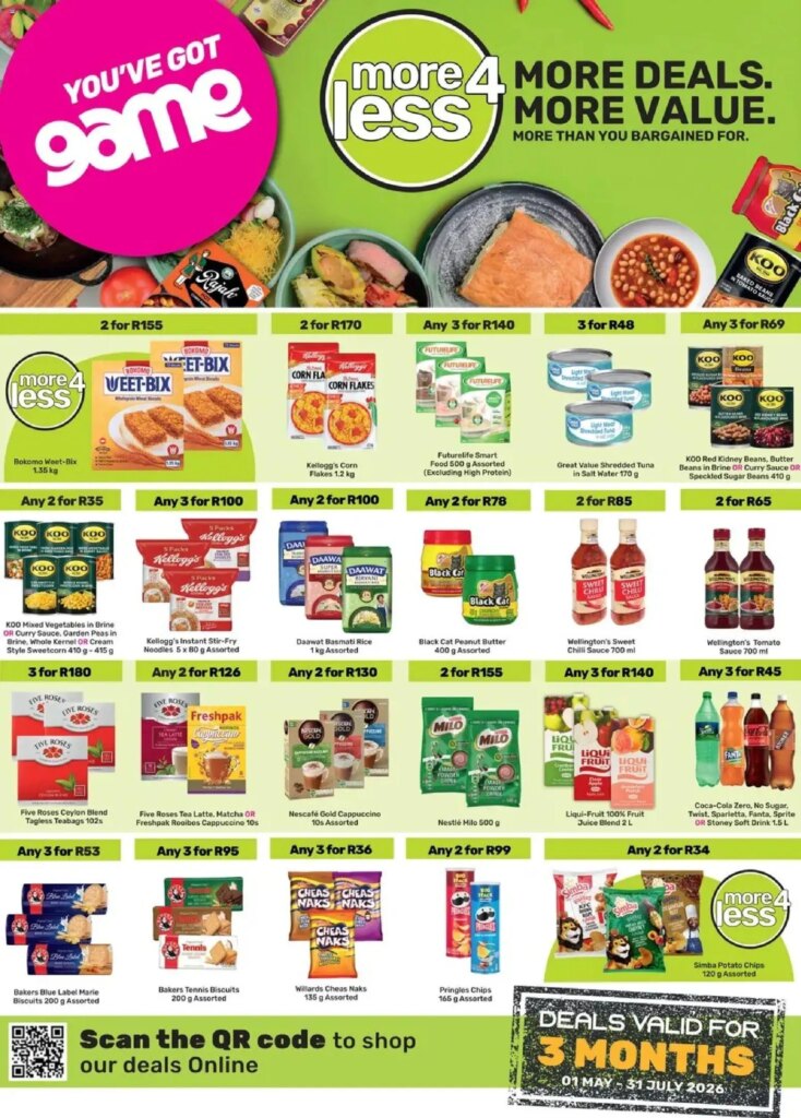 Get Ready for Specials at Game – More 4 Less from 01 May 2026!