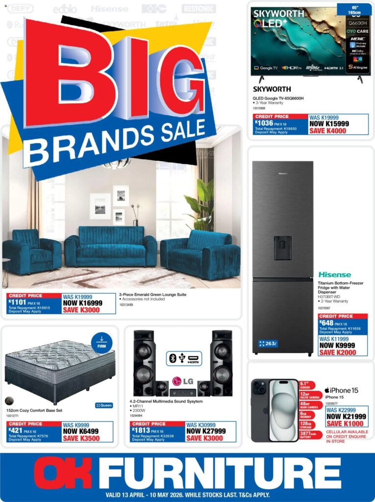 OK Furniture – Catalogue Zambia: Special This Week from 13 April 2026!