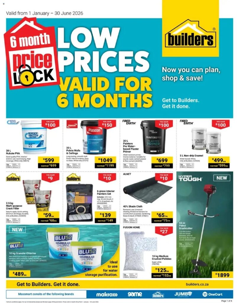 Builders – Price Lock Specials: Don’t Miss Out from 01 January 2026!