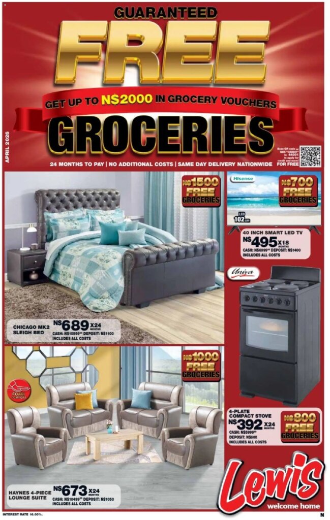 Lewis Stores – Namibia Leaflet: Specials This Week from 13 April 2026!