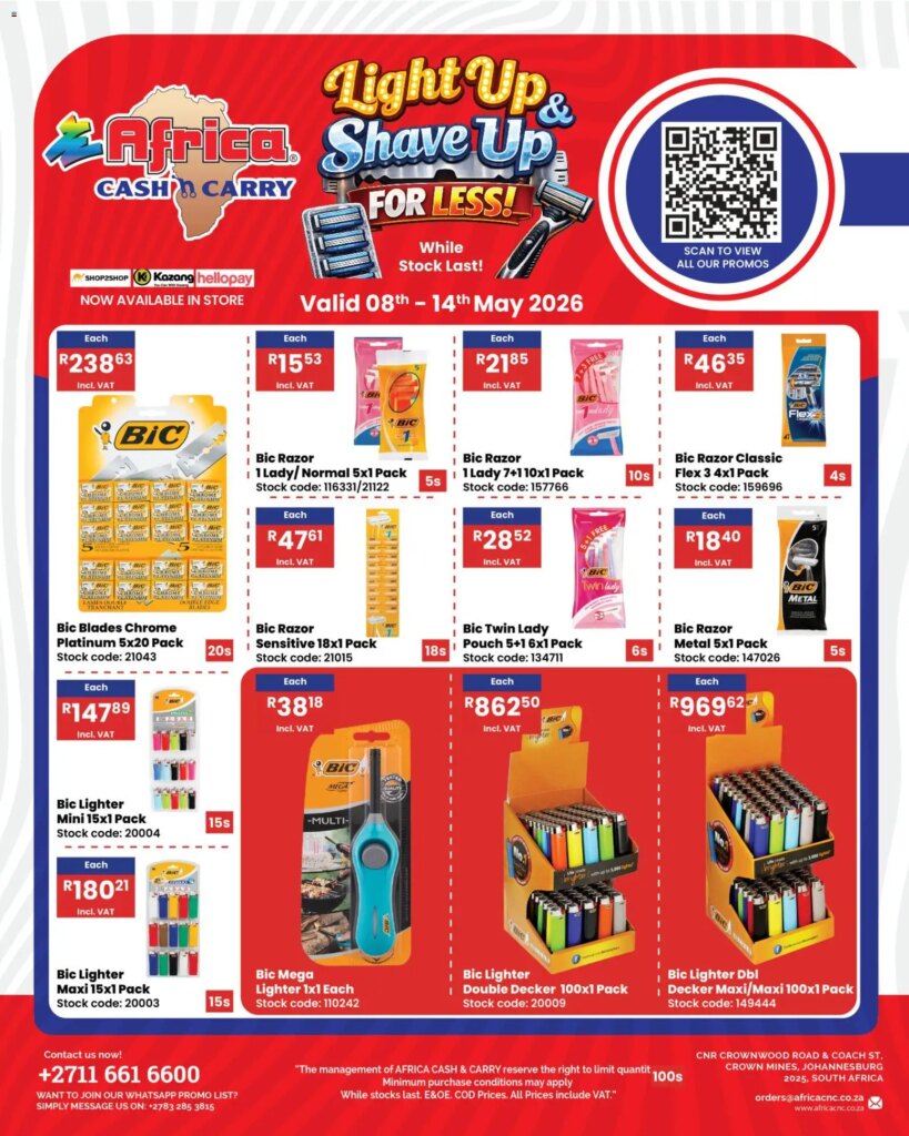 BIC Promo Specials This Week at Africa Cash & Carry: 08 May 2026!
