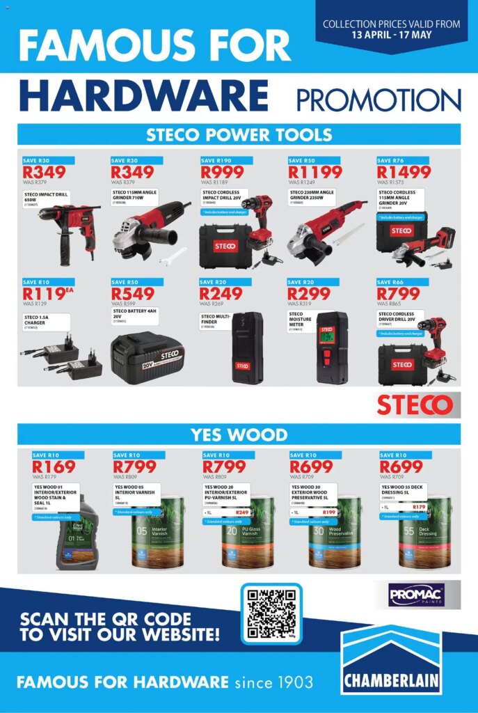 Chamberlain Hardware Specials: Unmissable Offers on 13 April 2026!