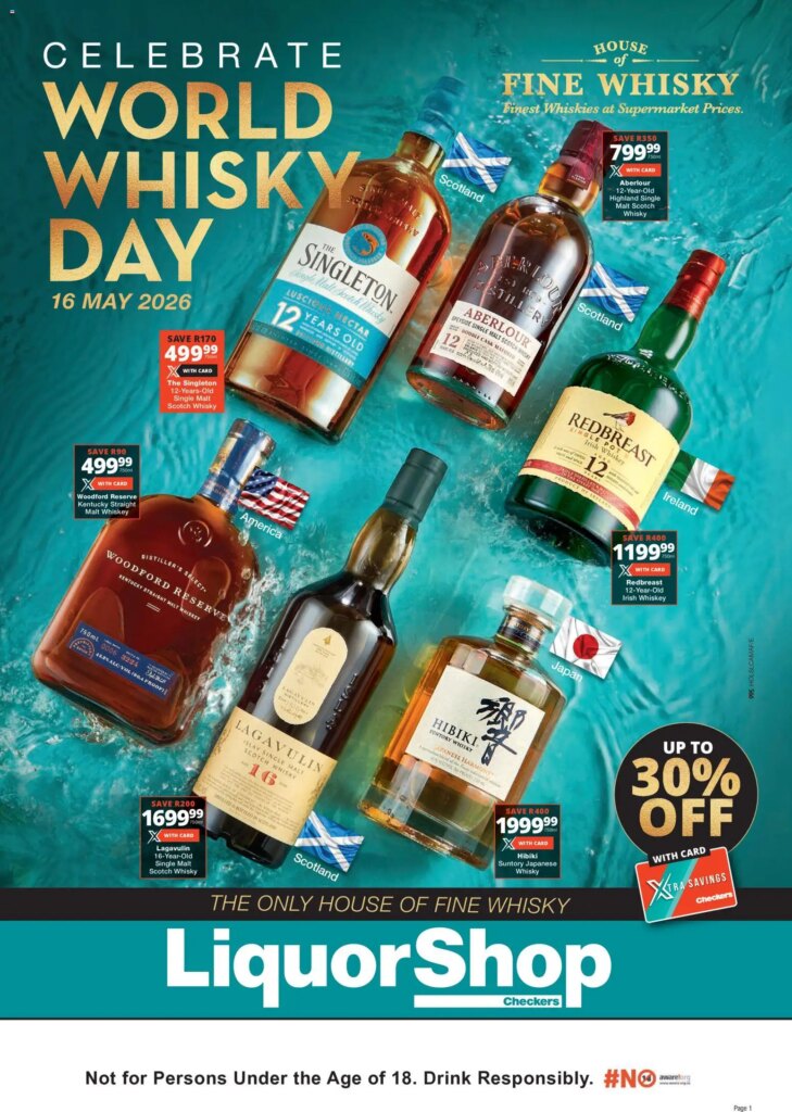 Checkers World Whisky Day Specials: Catalogue from 08 May 2026!