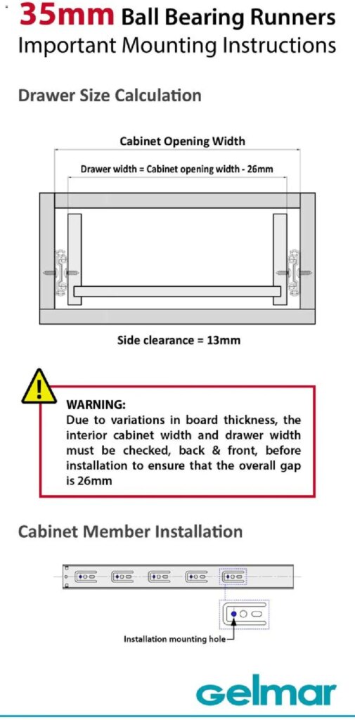 Gelmar – 35mm Ball Bearing Runners Specials This Week – 12 February 2024