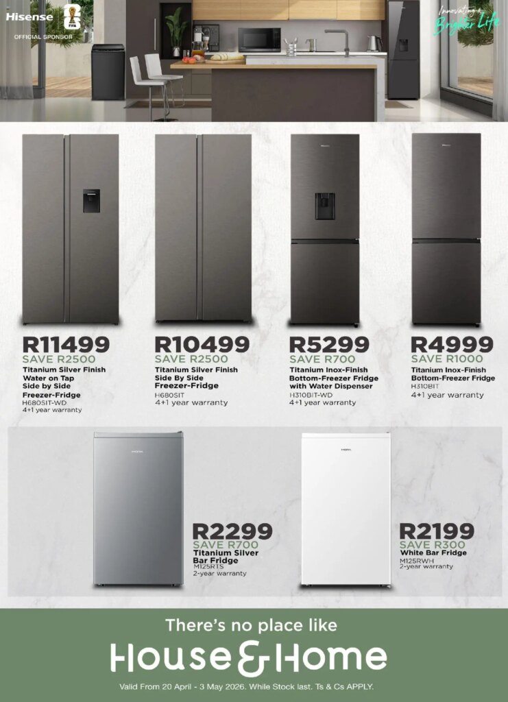 Exciting Specials This Week at House and Home Hisense Catalogue, 20 April 2026!