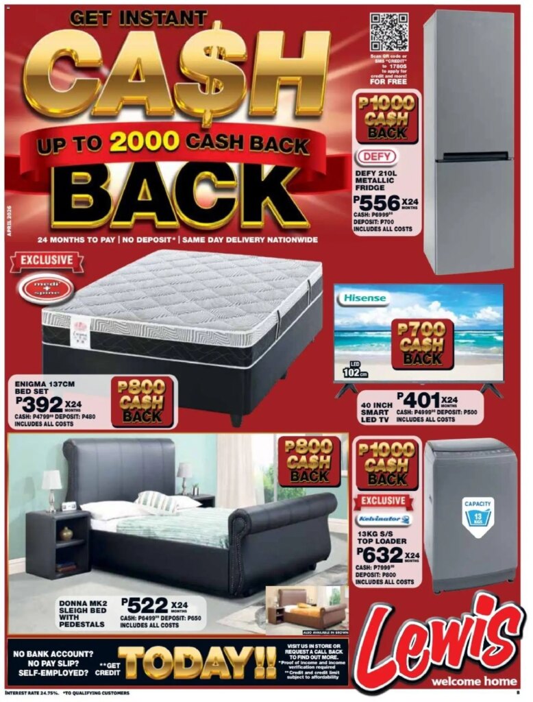 Exclusive Deals at Lewis Stores Botswana Cash Back Brochure – 13 April 2026