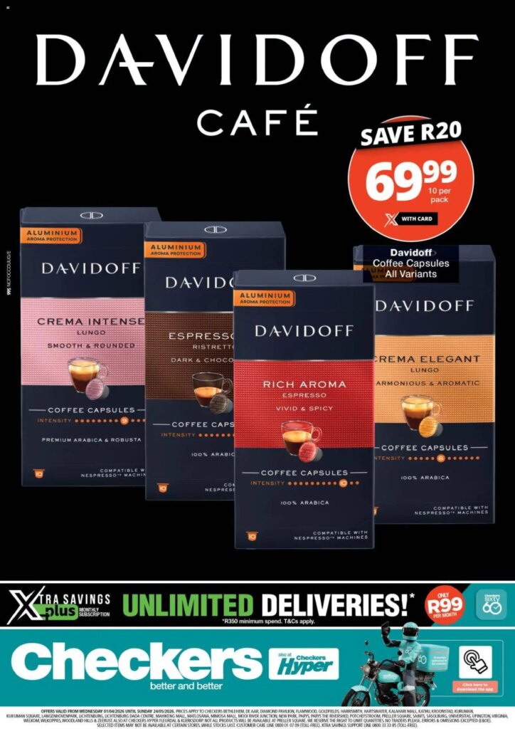 Checkers – Northern Cape – Davidoff Promotion Specials From 01 April 2026