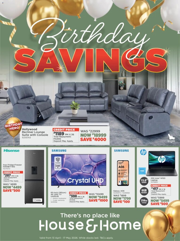 House and Home Botswana Catalogue: Specials 13 April 2026 Only!