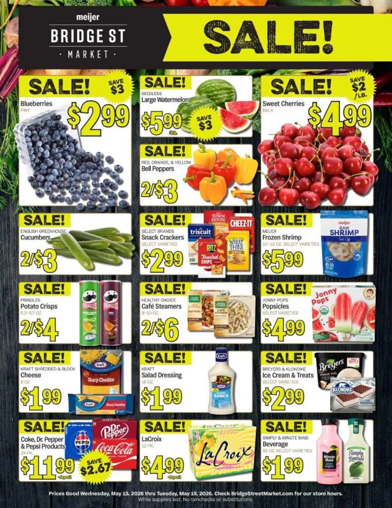 Meijer Bridge Street Market Flyer This Week: May 13 to May 19 2026 Savings