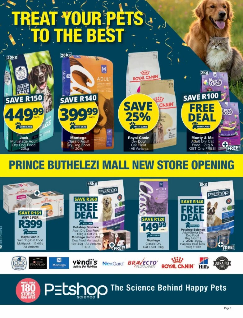Checkers – Gauteng – Petshop Science Prince Buthelezi Mall Store Opening Special This Week! 30 April 2026