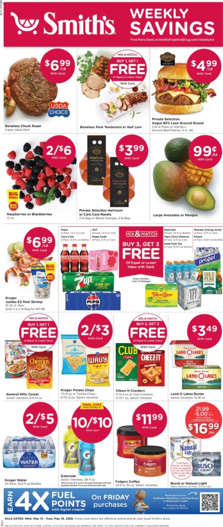 Exciting Smith’s Weekly Ad This Week: May 13 to May 19 2026 Savings!