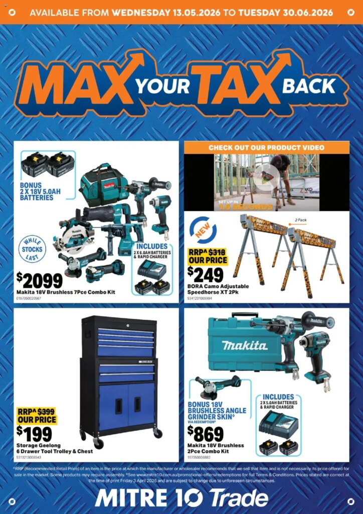 Mitre 10 Max Your Tax Back Specials – May 13 2026 Deals Await!