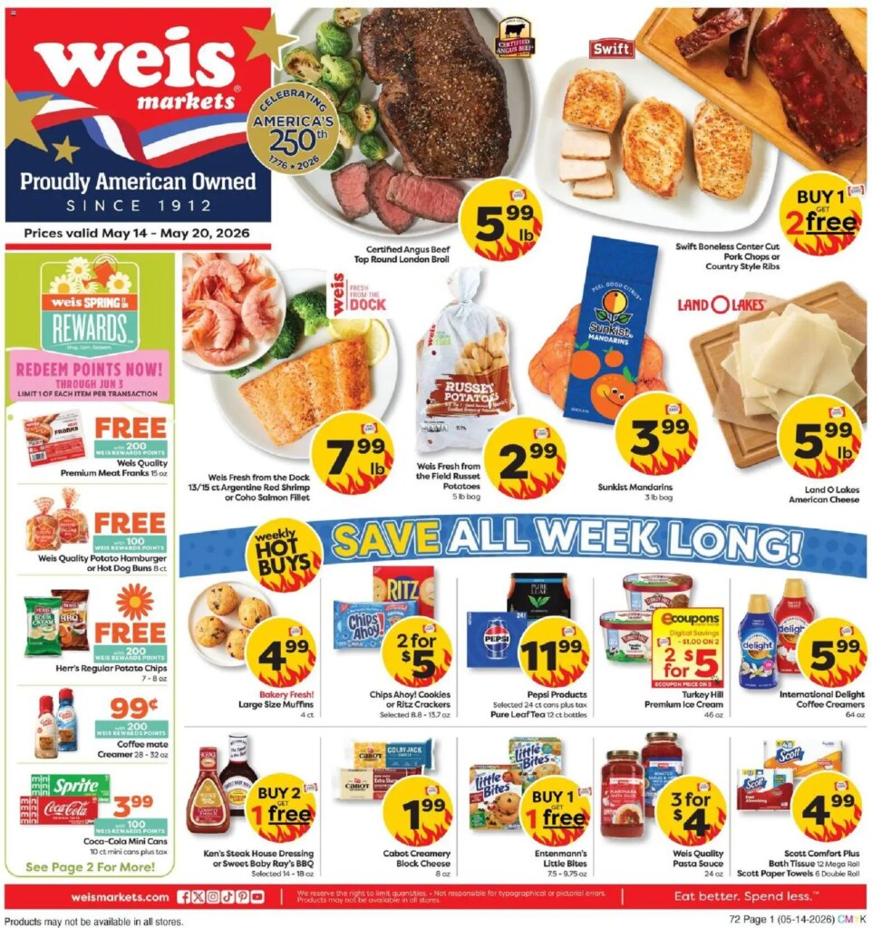 Weis Weekly Ad This Week: May 14 to May 20 2026 Specials Await!