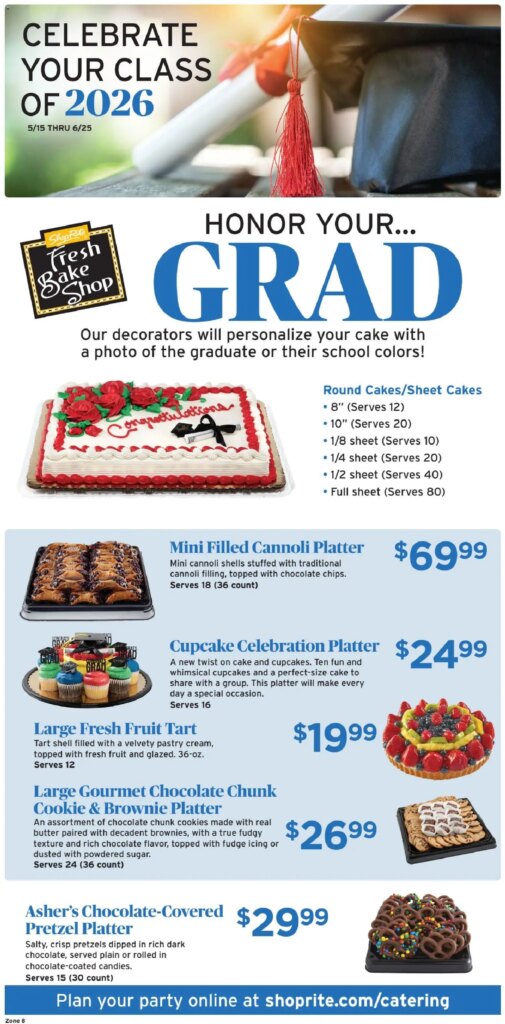 ShopRite Graduation Catering Specials May 14 to June 25 2026 This Week