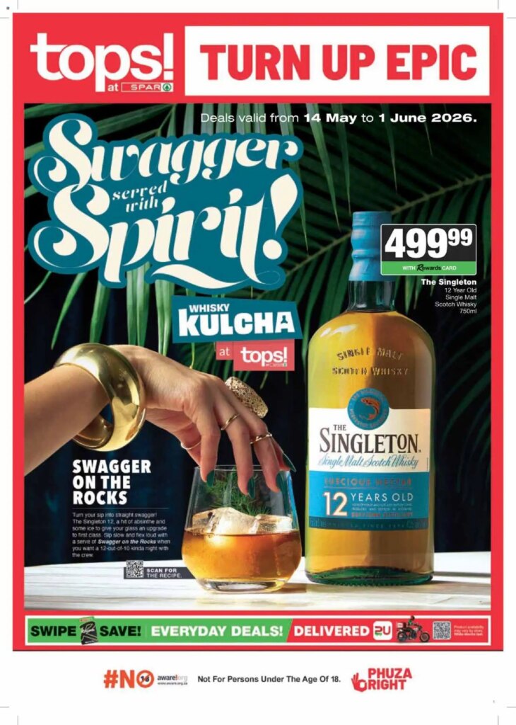 Tops at Spar Whisky Specials: Amazing Offers Starting 14 May 2026!
