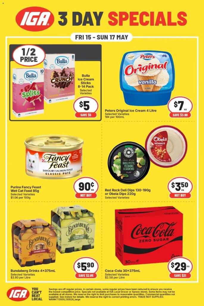 IGA 3 Day Specials – WA: Massive Savings on Catalogue This Week May 15 2026