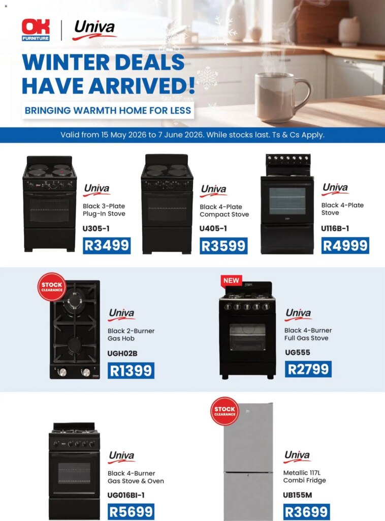 OK Furniture – Univa Winter Deals: Special This Week Starting 15 May 2026!