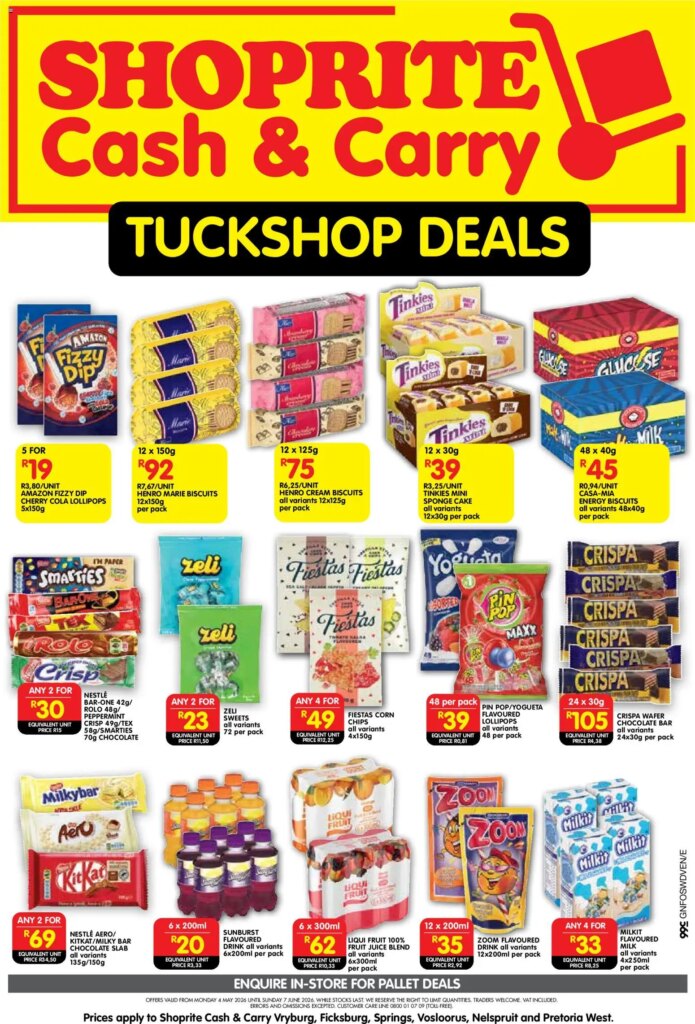 Shoprite – Gauteng – Cash & Carry Tuckshop Deals Exclusive Special This Week 04 May 2026