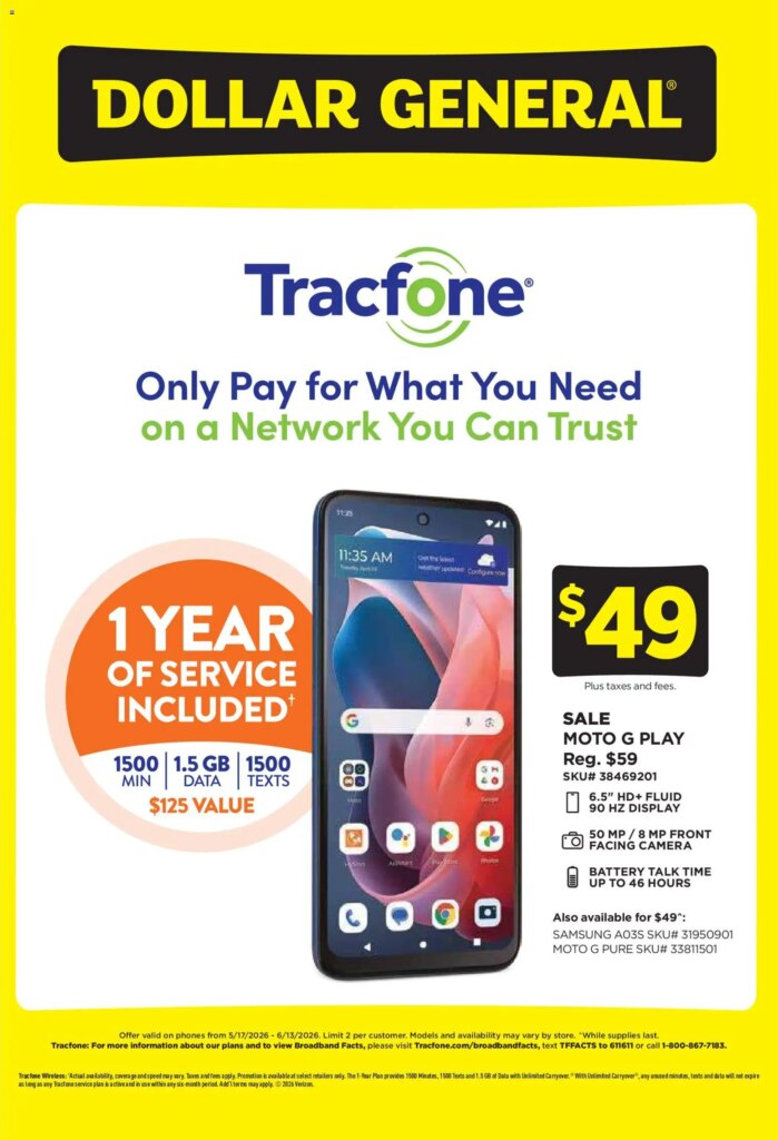Dollar General Wireless Offers This Week May 17 to June 13 2026