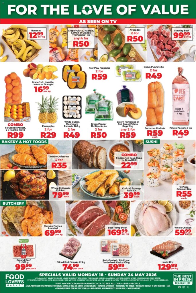 Food Lover's Market Inland Provinces - Weekly Specials 18 May 2026 Sale! 1 Food Lover’s Market Inland Provinces – Weekly Specials 18 May 2026 Sale!