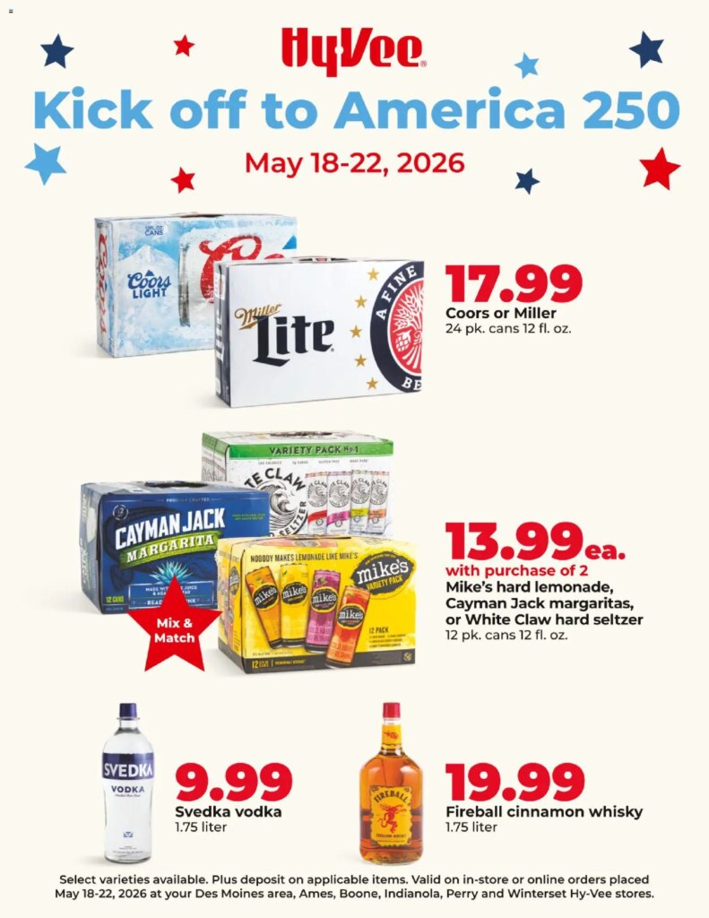 HyVee’s Kick Off to America 250 Deals May 18 to May 22 2026 – Flyer