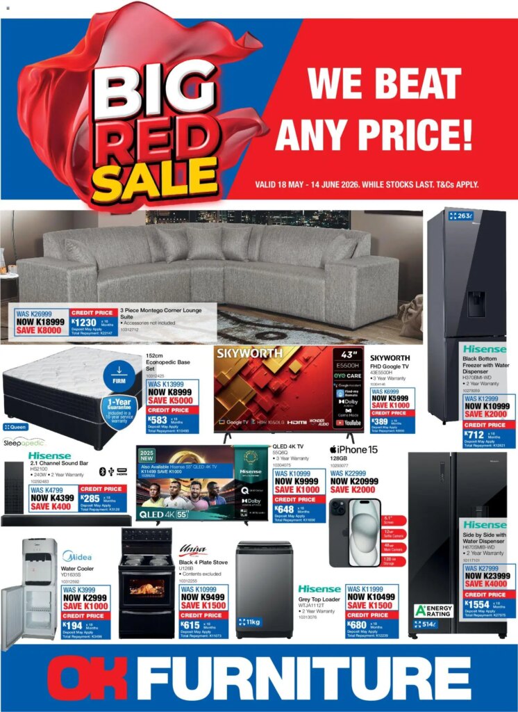 OK Furniture – Catalogue Zambia: Special This Week, 18 May 2026 Deals!
