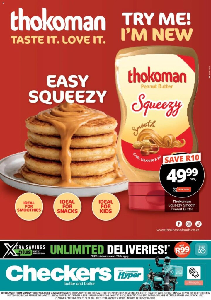 Huge Savings at Checkers – Western Cape – Thokoman Promotion | 18 May 2026 Special This Week!