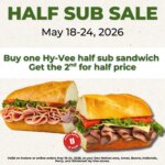 HyVee Half Sub Sale This Week: May 18 to May 24 2026 Savings Await!