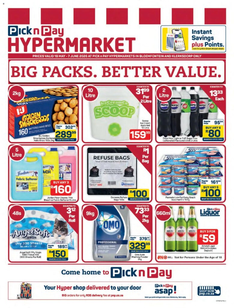 Pick n Pay Free State – Hypermarket Bulk Specials This Week: 18 May 2026 Offers!