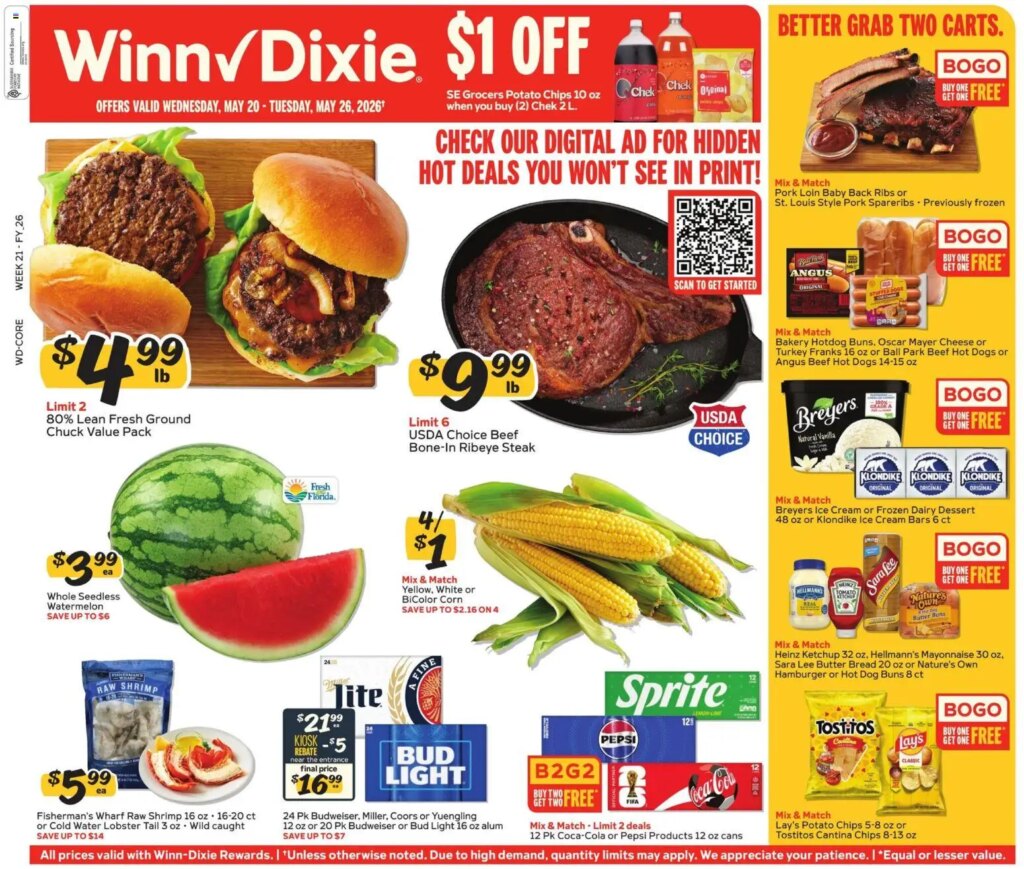 Winn Dixie Weekly Ad This Week: Hot Deals May 20 to May 26 2026!