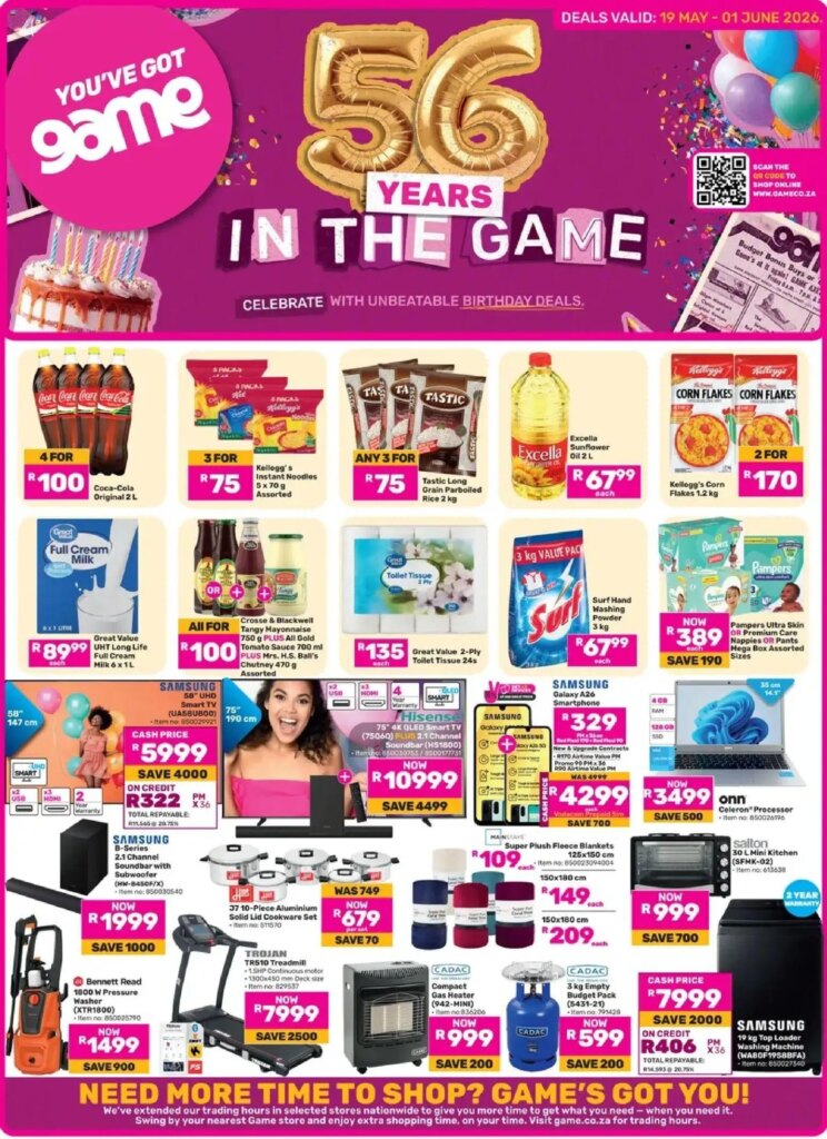 Game – 56 Years In The Game Deals: Special This Week from 19 May 2026!