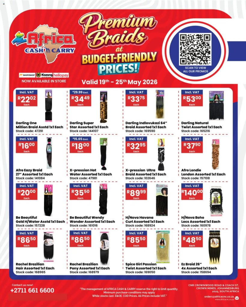 Africa Cash & Carry Tuesday Promo: Special This Week from 19 May 2026!