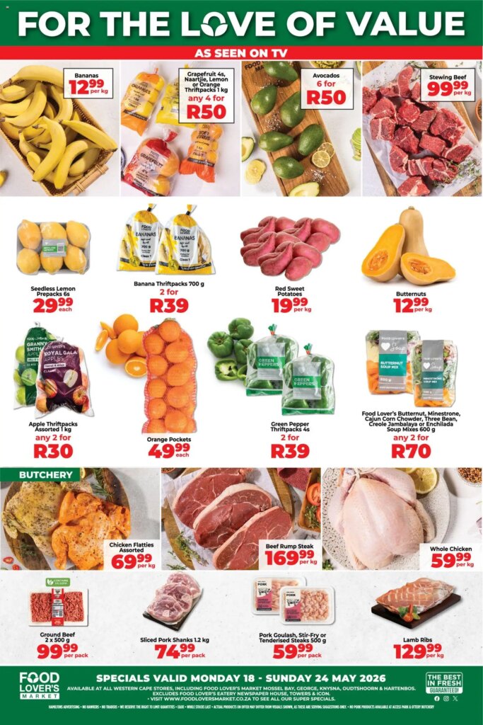 Food Lover’s Market Western Cape – Specials This Week, 18 May 2026