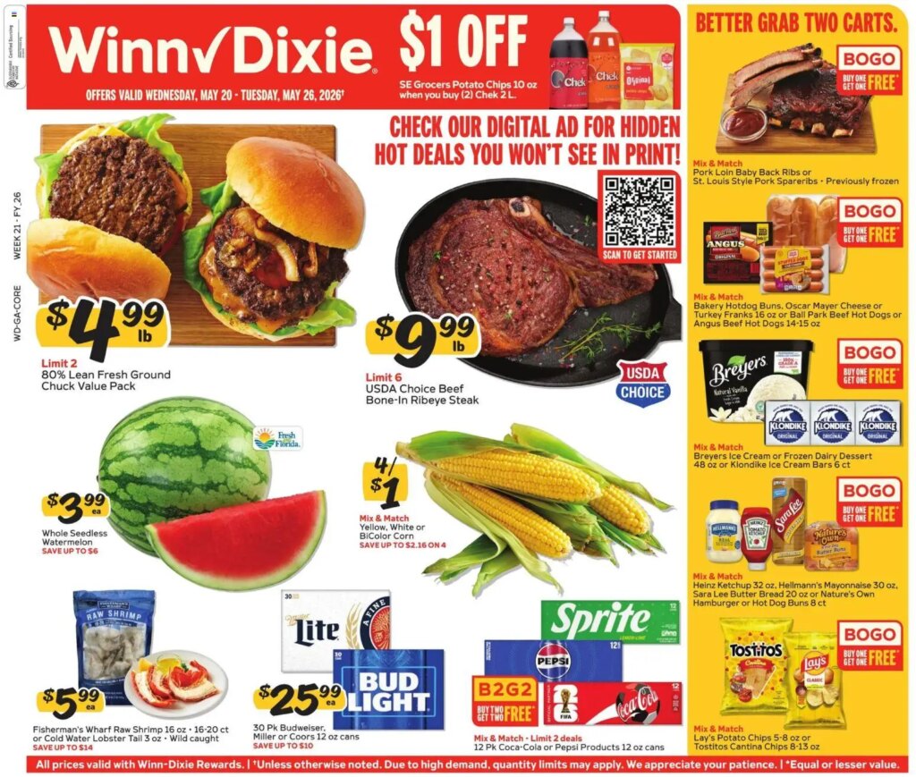 Winn Dixie Weekly Offers This Week: May 20 to May 26 2026 Savings!