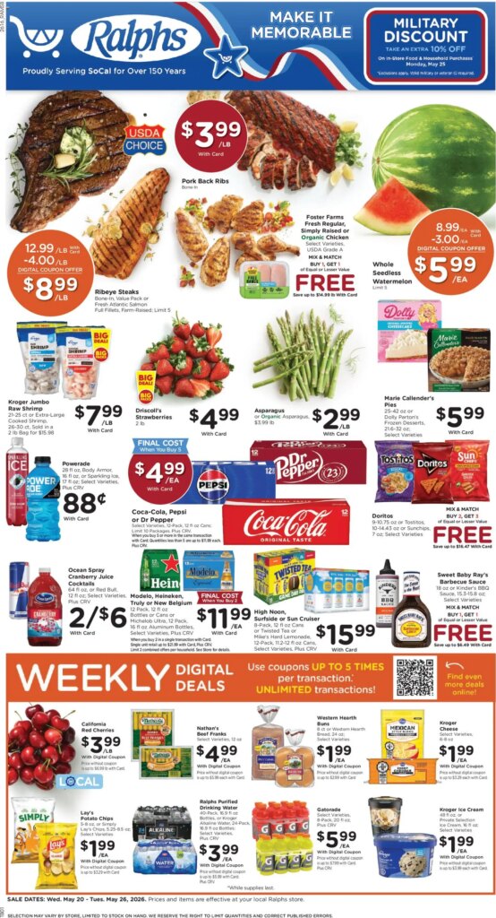 Ralphs Weekly Ad This Week: Hot Offers May 20 to May 26 2026